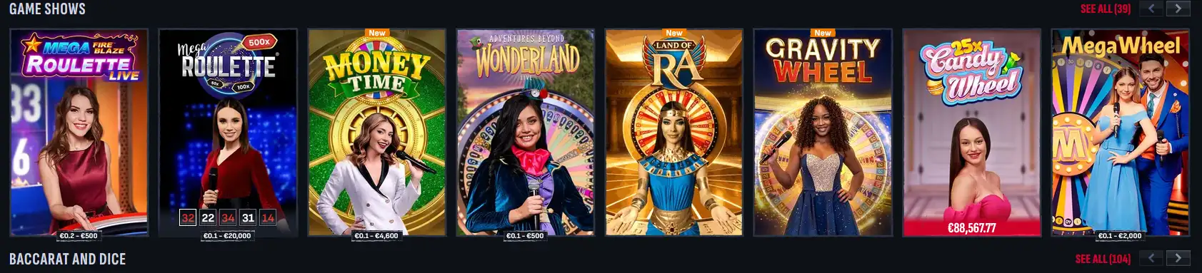 Mafia Casino Game Shows wie Crazy Time in der App